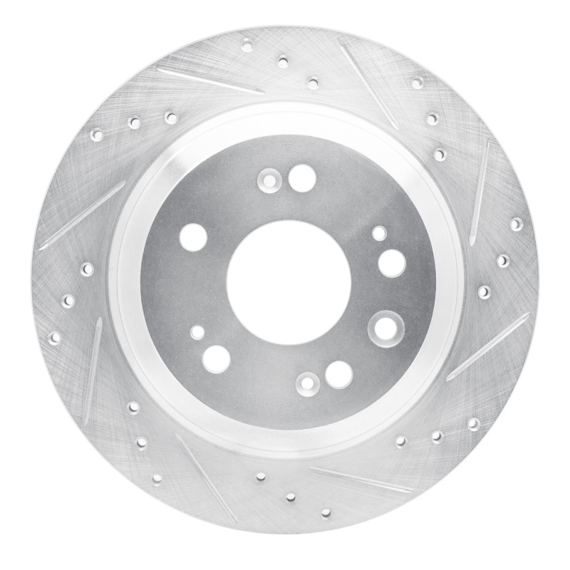 Acura RL Brake Rotor (1) - Rear Right - R1 Concepts - Drilled & Slotted - Silver - `05-`12 Acura RL Brake Rotor (1) - Rear Right - R1 Concepts - Drilled & Slotted - Silver - `05-`12